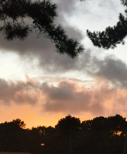curieux coucher de soleil